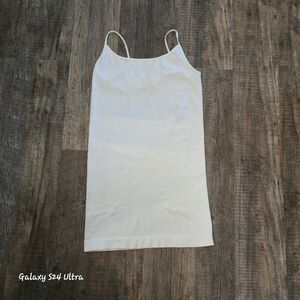Yahada White Spaghetti Strap Tank Dress 🟢